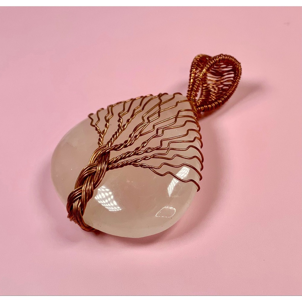 🌸 Rose Quartz Tree of Life‎ Energy Pendant 🌸